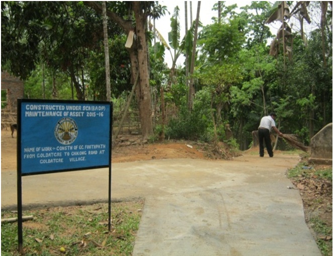Construction of c.c. footpath from Goldatgre to Chikong road at  Goldatgre village 